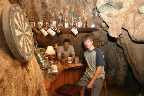 The interior of the pub in a baobab tree.Weirdass