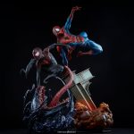 marvel spider-man Miles Morales and Peter parker premium-format figures comparison from sideshow
